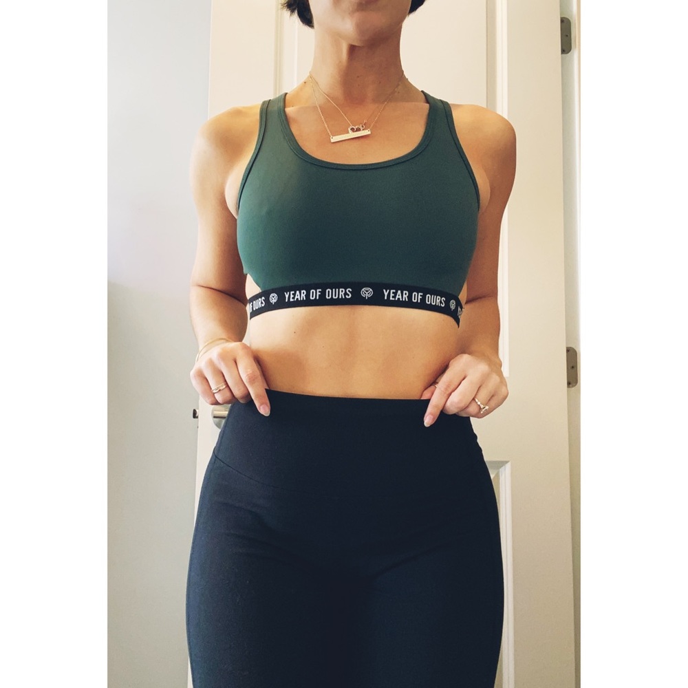 Year of Ours Green Cut Out Sports Bra